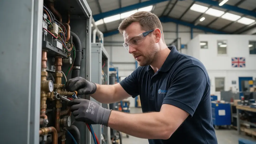 Commercial heating equipment in a business setting
